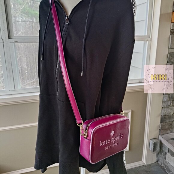 Kate Spade Oh Snap Mini Camera Bag Dark Raspberry Multi KJ054 - Picture 5 of 11